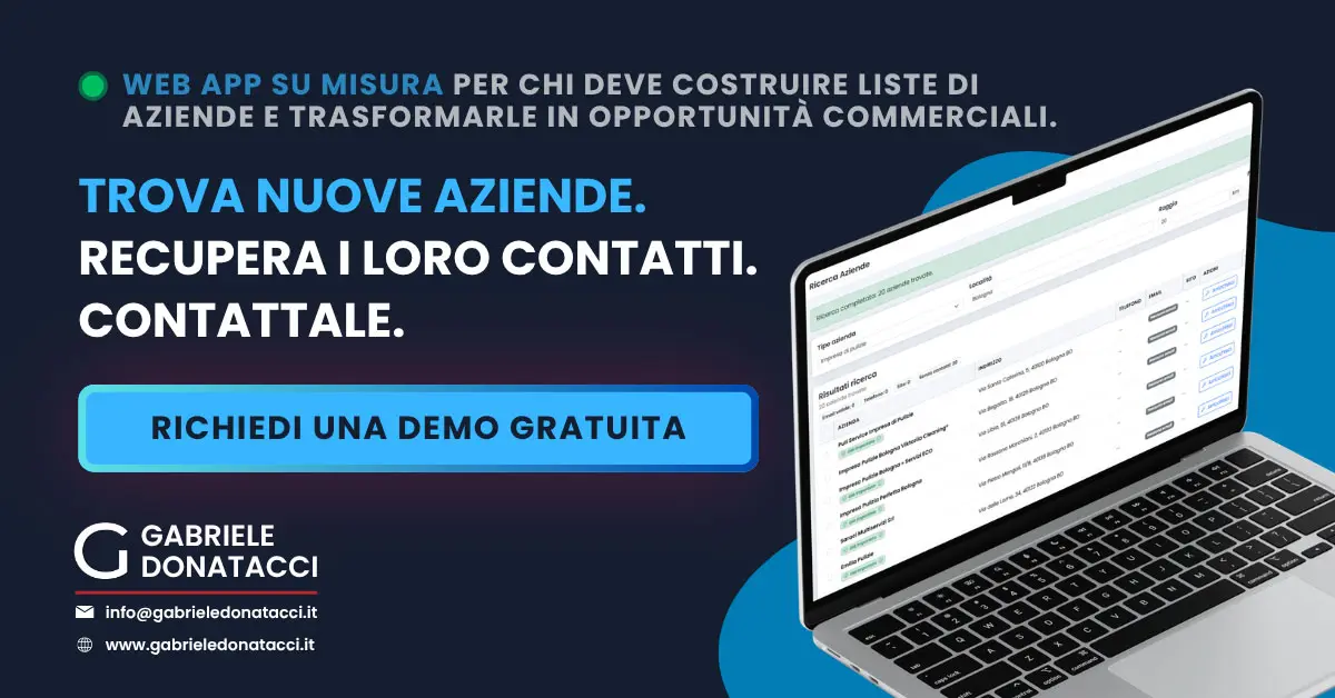 Sviluppo web app per ricerca aziende e gestione dei contatti