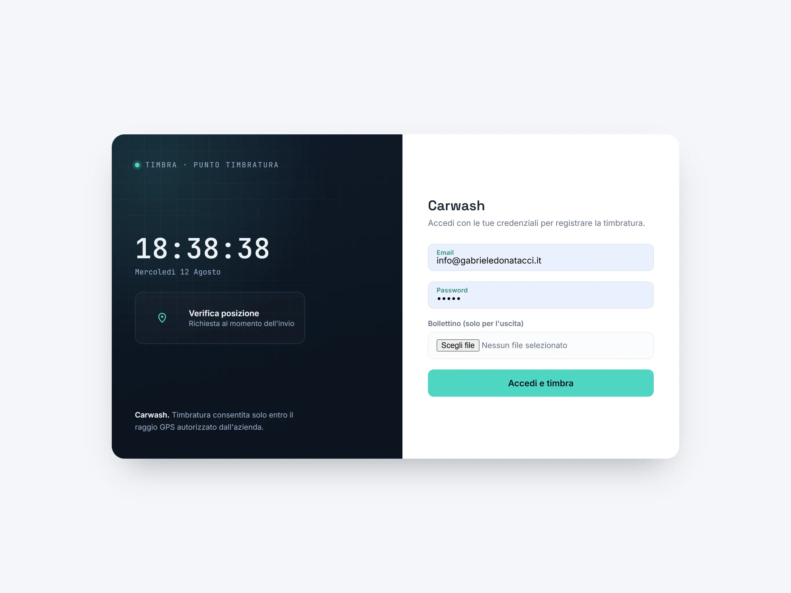 Timbratura dipendente con QR Code